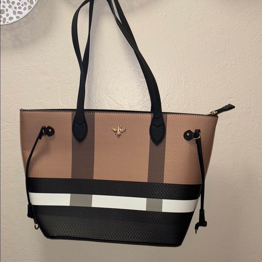 Elegant Brown and Black Tote Bag